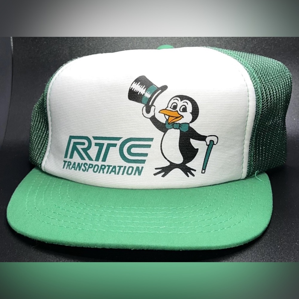 Vintage RTC Transportation Mesh Green Trucker Young An Trans Hat Snapback Cap